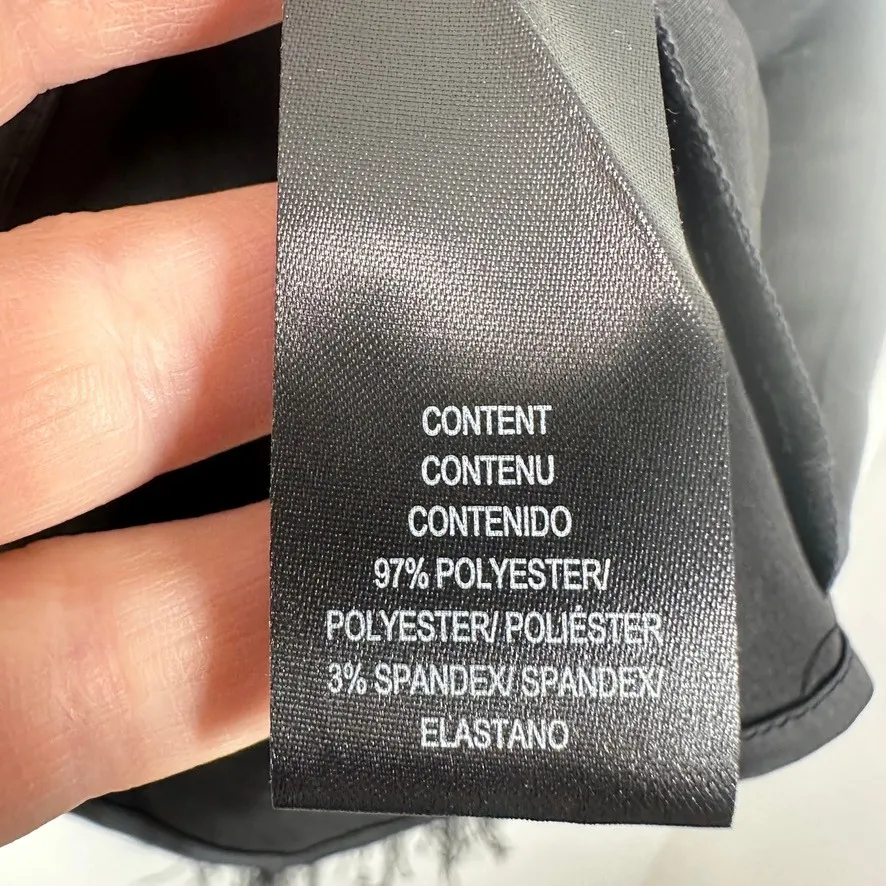 WAYF Black Satin Feather Trim Long Sleeve Crop Top Women's Size S NWT Shopbop - Image 8