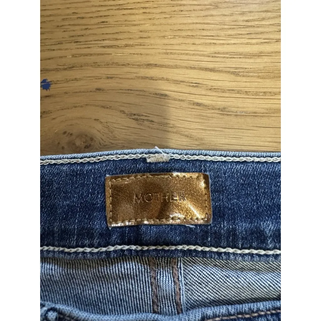 MOTHER Denim The Insider Crop Step Chew Jeans in‎ Dancing on Coals (size 23) Blue - Image 3