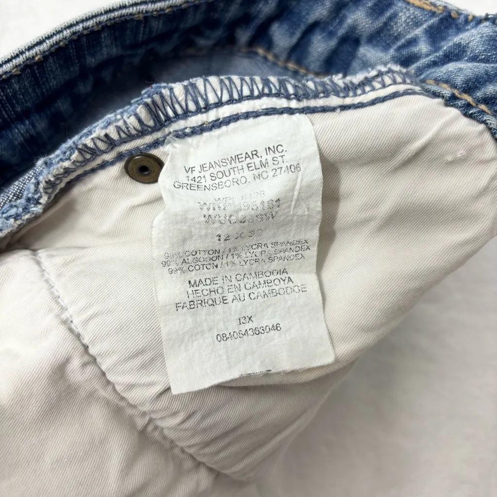 Wrangler Vintage Aura Blue Jeans with Brown‎ Label Denim Pencil Skirt Size 12 - Image 5