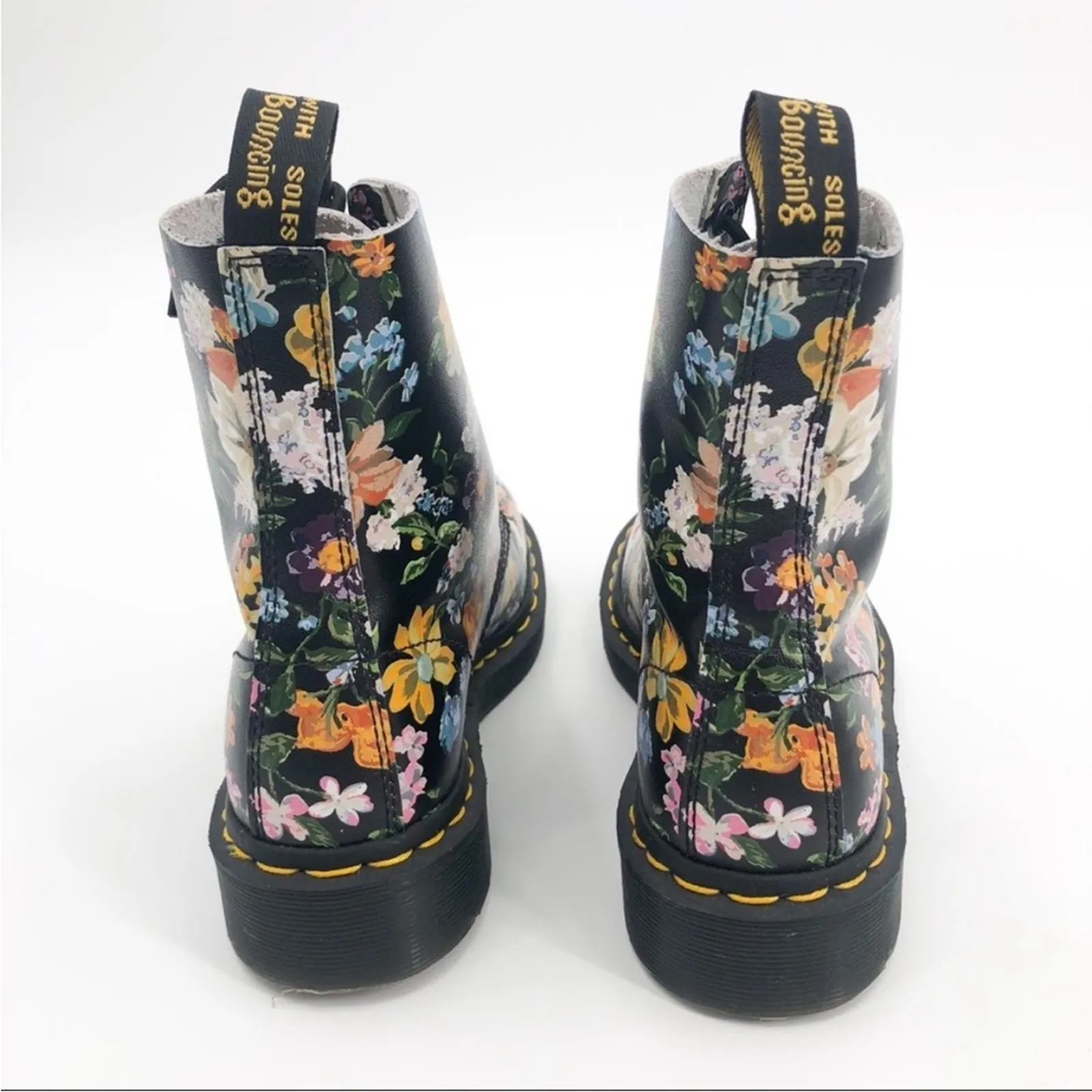 Dr. Martens 1460 Pascal Darcy Floral Black Leather Lace Up Combat Boots 5 ladies - Image 3