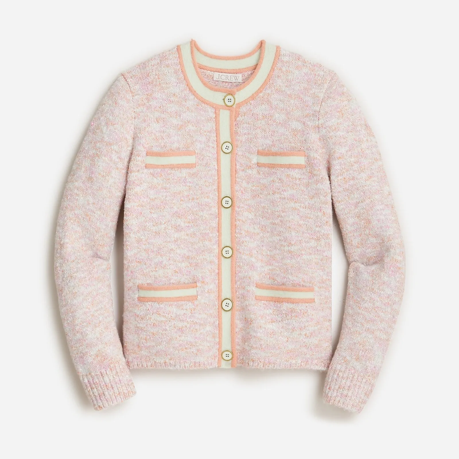 J. Crew Marled Sweater Lady Jacket in Ice Pink Size Medium‎ - Image 2