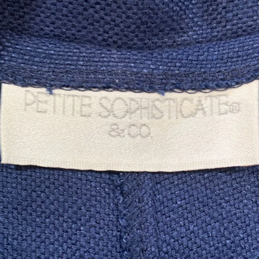 Vintage 80s Petite Sophisticate Navy Blue Tailored Pleated High Waisted Shorts Size 6P - Image 6