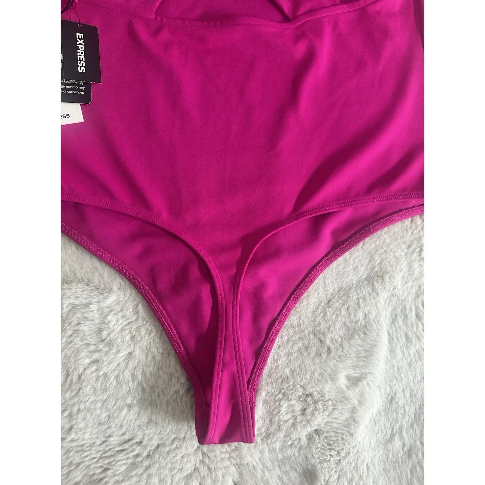 Womens Express Hot Pink Body Suit Size Large - Image 6