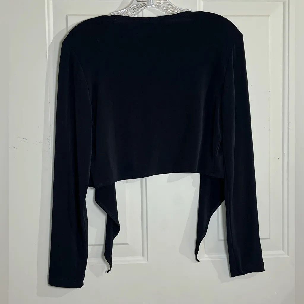 dressbarn Black Crop Cardigan Size M - Image 3