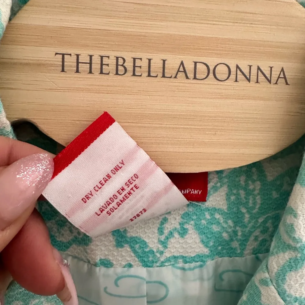 OSCAR VINTAGE OSCAR DE LA RENTA AQUA BLUE WHITE BLAZER JACKET CRYSTAL BUTTONS 8 - Image 8