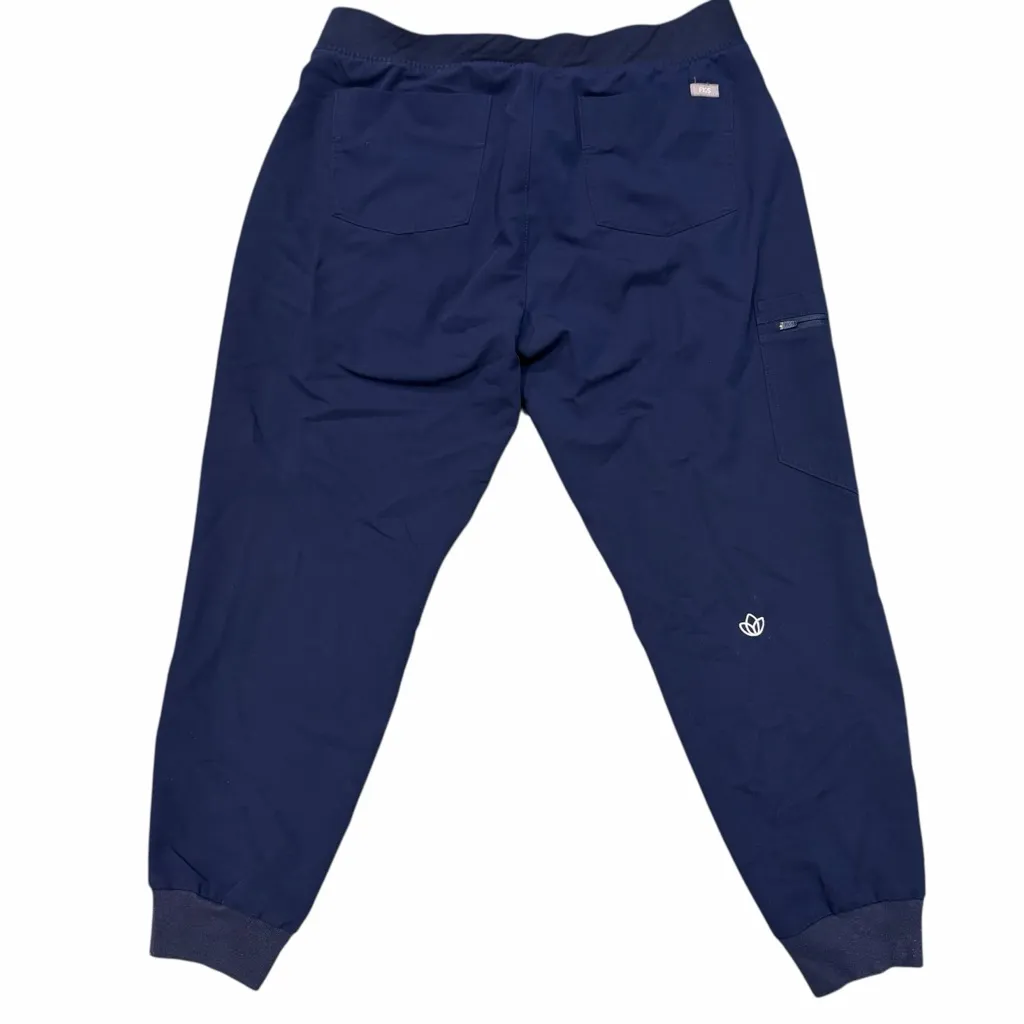 Figs Zamora Aya Healthcare Black & Navy Jogger Scrub Pants size Petite Large - Image 8