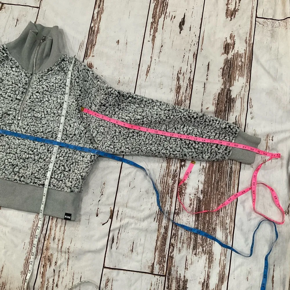 PINK BY VICTORIAS SECRET HALF ZIP SHERPA JACKET - Image 4