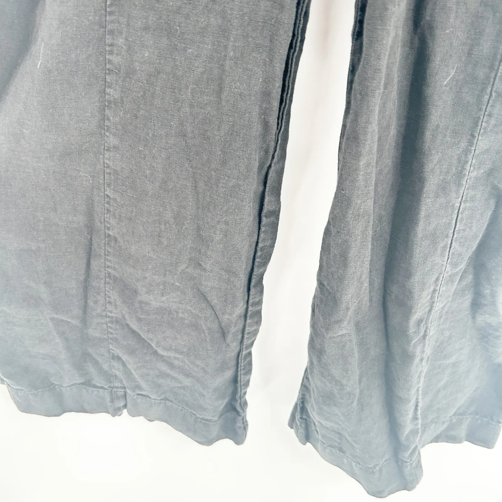 Lou & Grey Womens 100% Linen Sleeveless Wide Leg Casual Jumpsuit Size‎ XS Black - Image 5