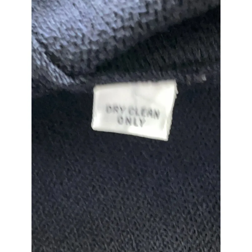 ST JOHN Vintage Black Nautical V Neck Button Front Santana Knit Top Size 8 - Image 10