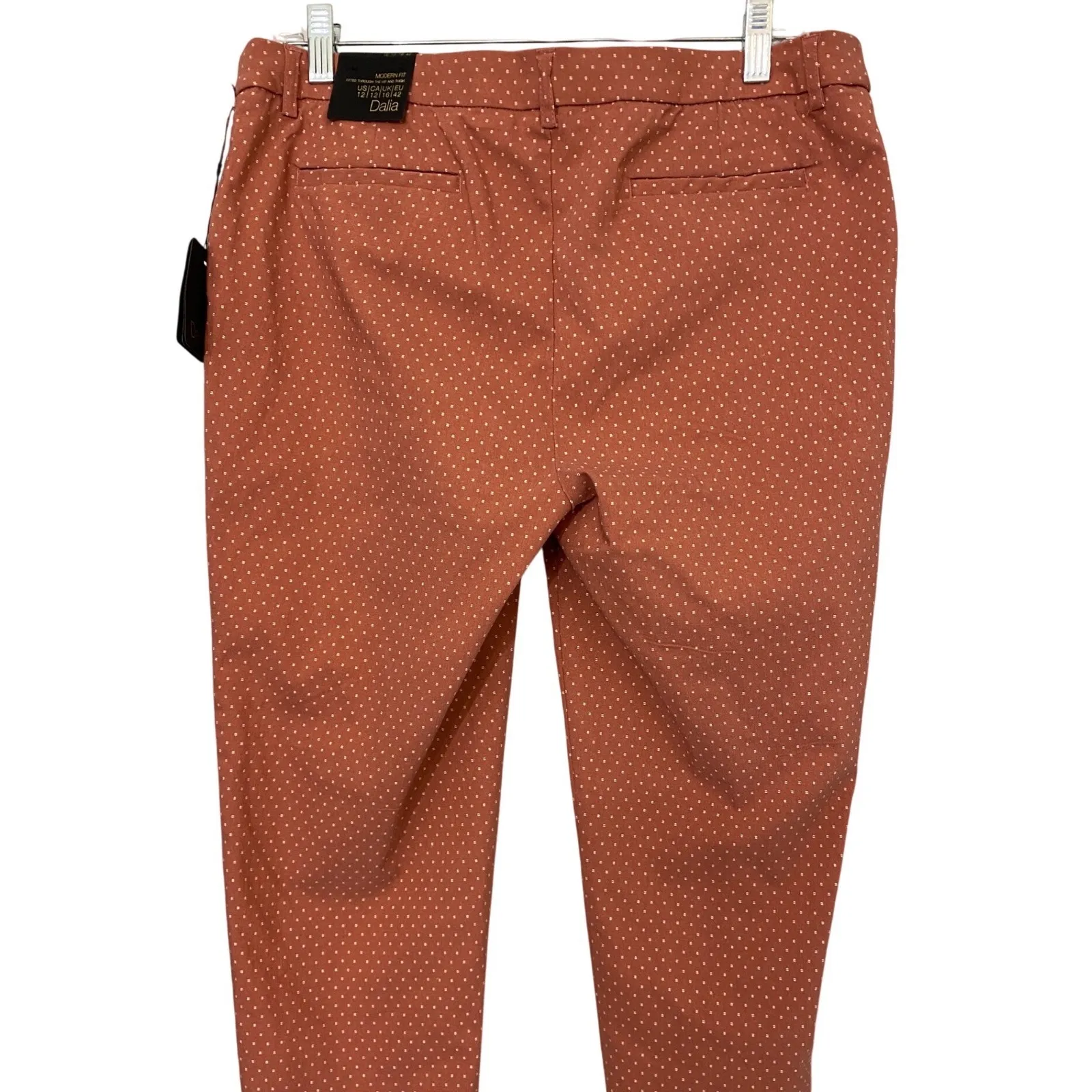Dalia Polka Dot Modern Fit Cropped Pants Womens Size 12 Coral NWT Orange - Image 10
