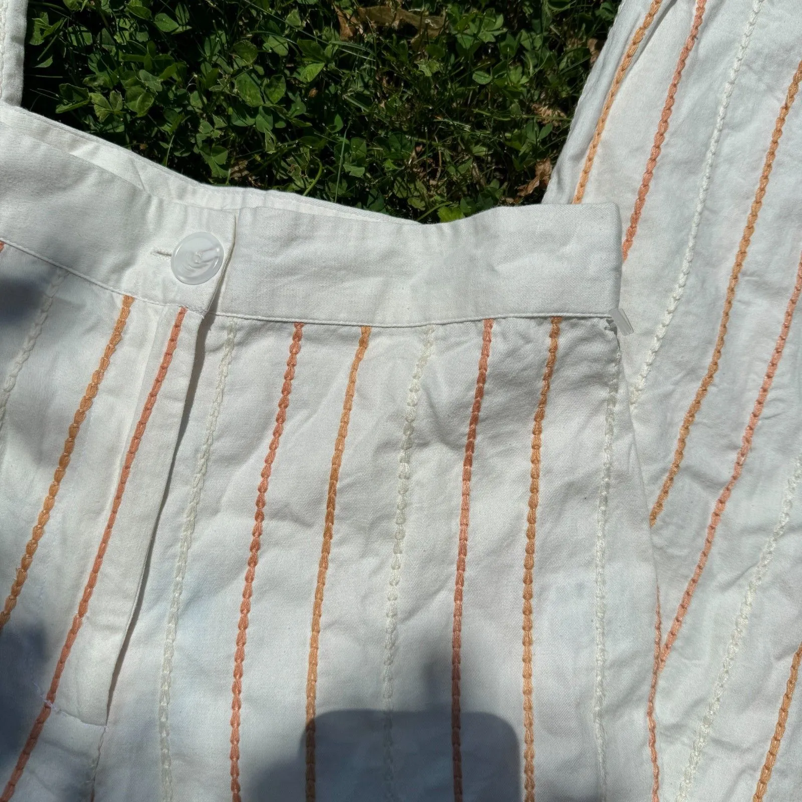 NWT VRG GRL Cotton Embroidered Trousers White Size XS - Image 2