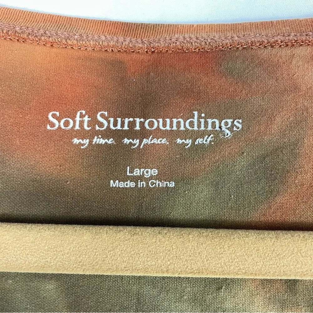 Soft Surroundings Tie dye dress Orange Green Boho - Image 6