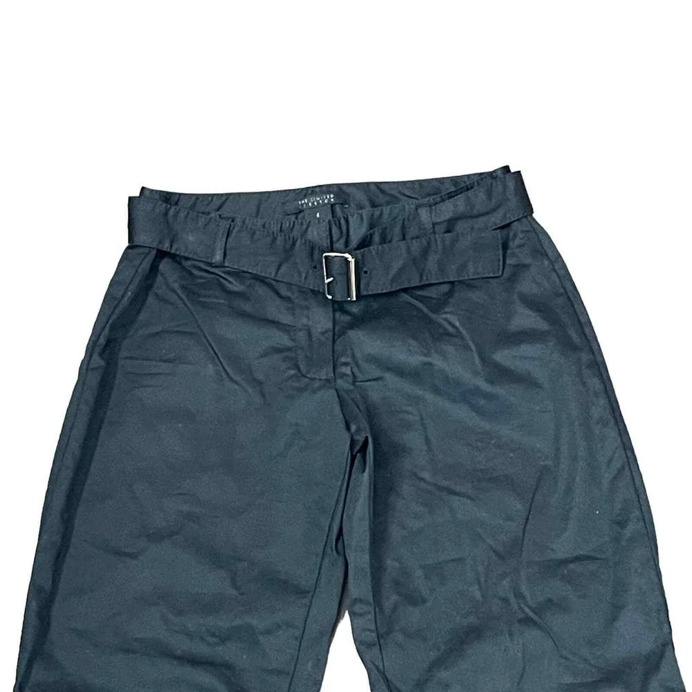 The Limited Crop Pants Size 4 Black Belted Stretch Cotton‎ Blend Womens 28X25 - Image 2