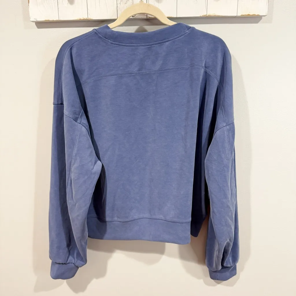 Lululemon Softstreme Perfectly Oversized Cropped Crew Water Drop Blue Size 14 - Image 3