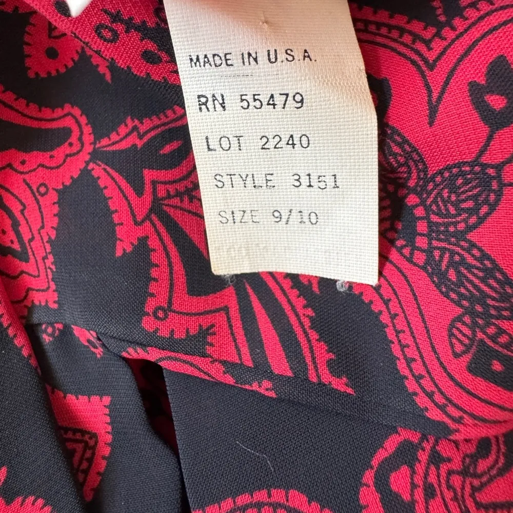 Vintage ‘80s Diamond’s Run by Wayne Diamond Black & Red Open Back Blouson Dress Size M - Image 8