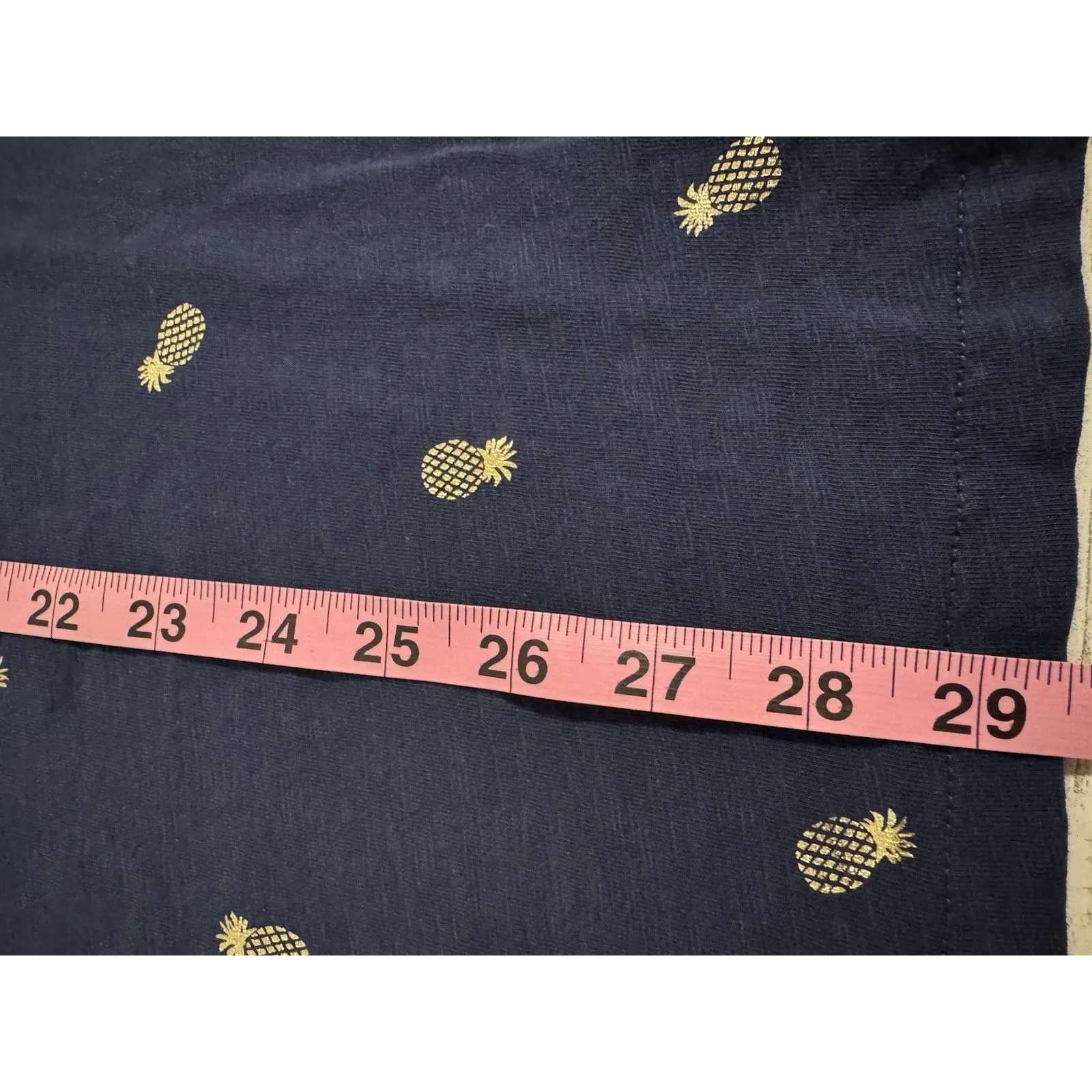 Boden Leah Navy With Gold Pineapple Jersey T-shirt Dress Knee Length Size 6R EUC - Image 4