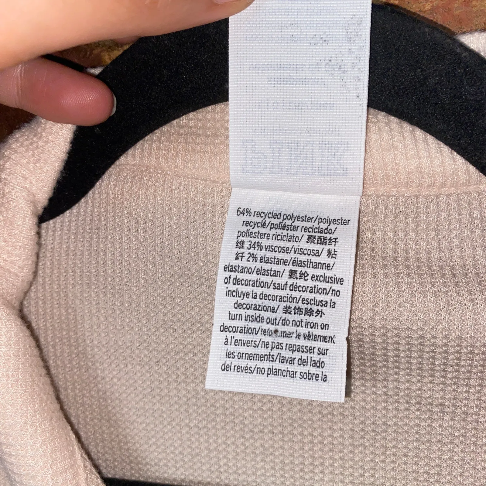 PINK Victoria's Secret Cream Long Sleeve Thermal Waffle Knit Henley Size Large - Image 8