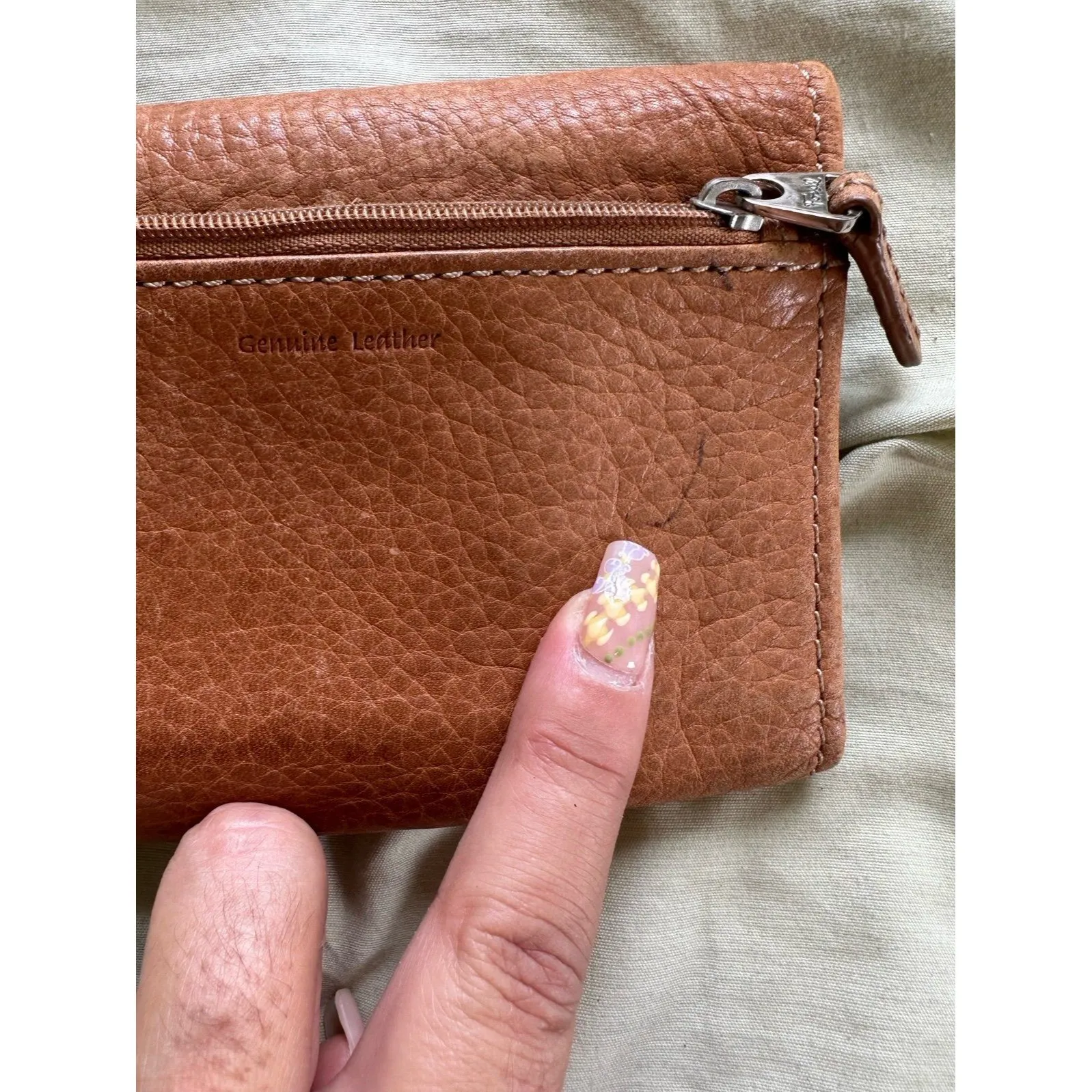 Fossil Popstitch Pebbled Genuine Leather Trifold  Removable ID Holder Wallet - Image 8