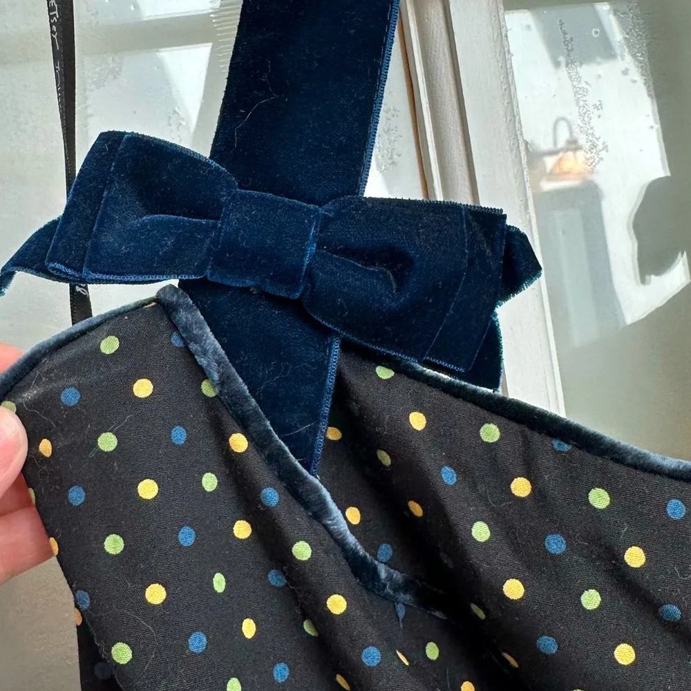 Vintage Betsey Johnson 90s Silk Bow Polka Dot Pinup Rockabilly  Dress Size 10 M - Image 5