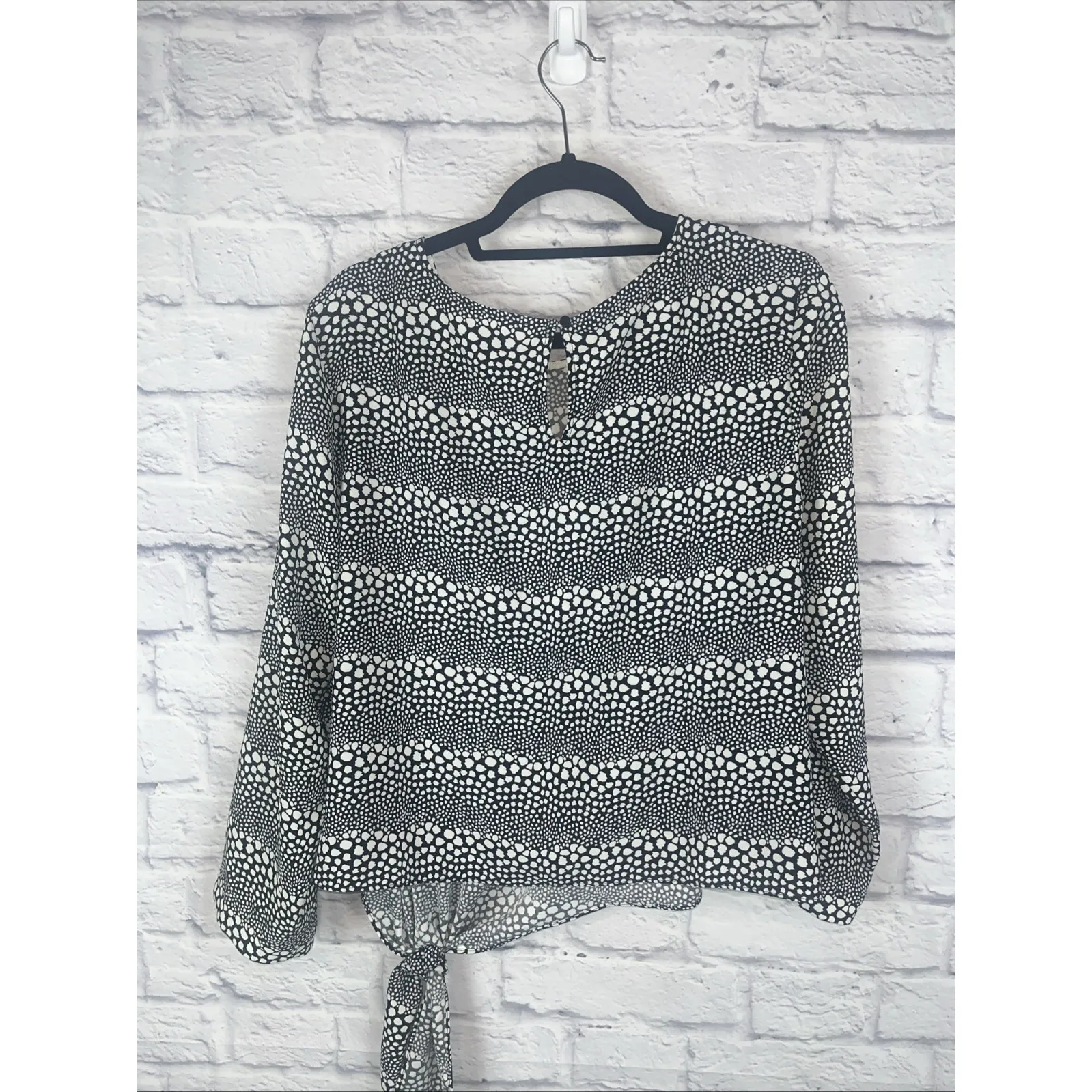 Talbots NWT Women's Career Chic Print Tie Waist Flattering Blouse Size 1X - Image 6