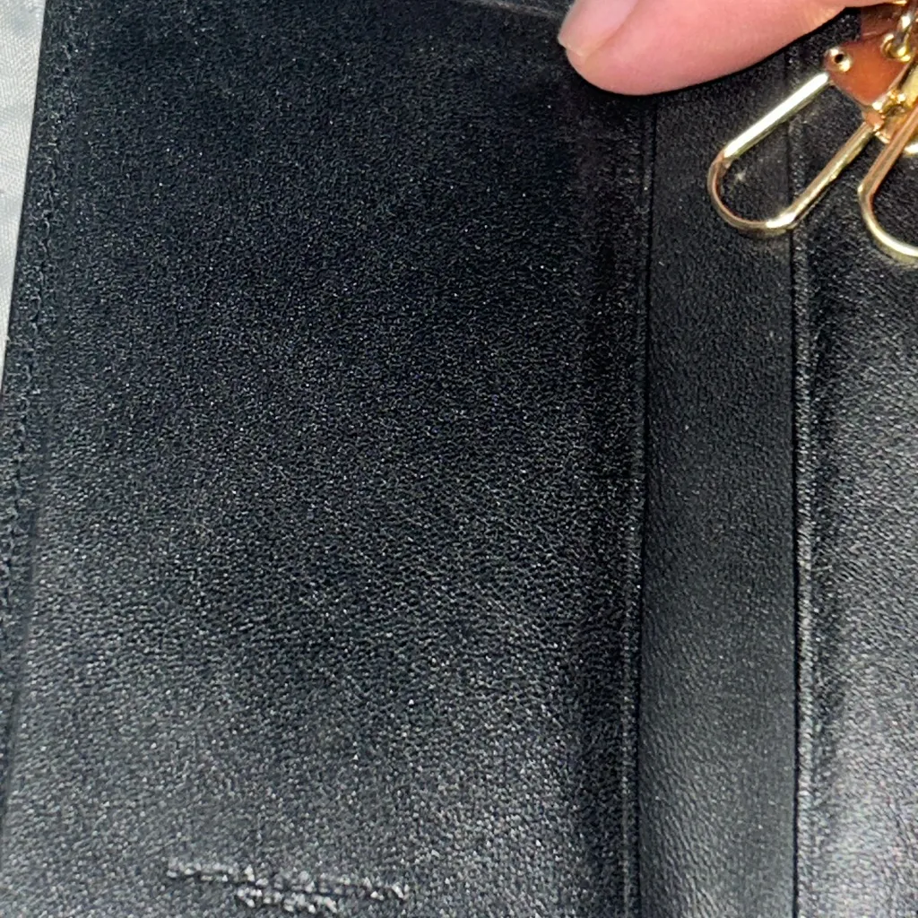 Valentino Garavani Black Leather 6 ring Key Holder Wallet Case - Image 6