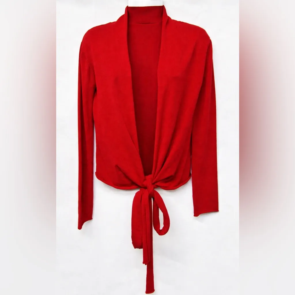 CAbi Red Women's Cardigan with Tie Front - Image 4