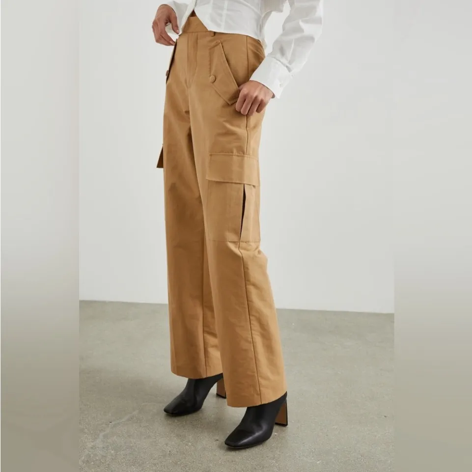 NWT Rails Daley Cotton & Linen‎ Cargo Pants In Camel size 8 $258 - Image 5