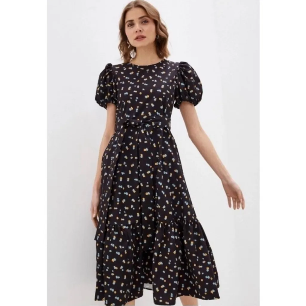 Sister Jane Class Dance Midi Dress Floral Black Size undefined - Image 3