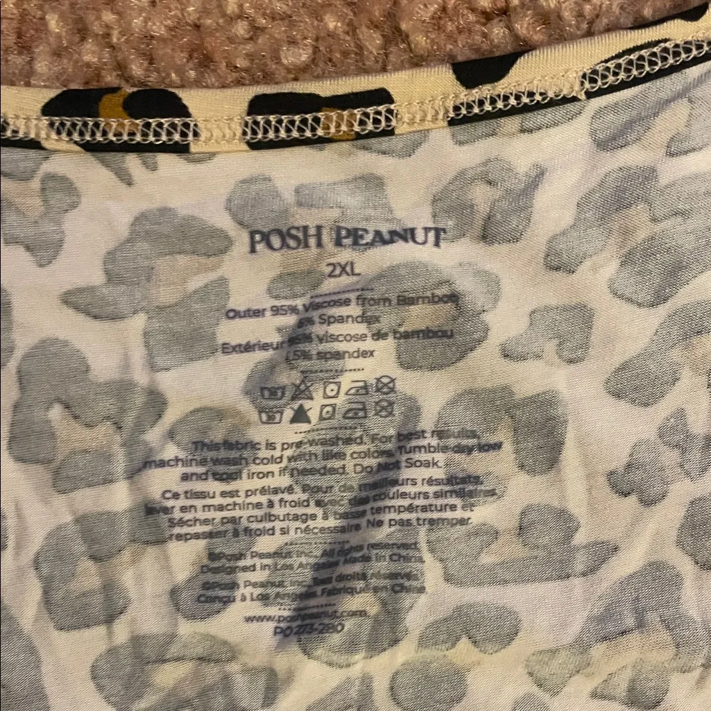 Posh Peanut Leopard Print Pajama Set Brown Size undefined - Image 2