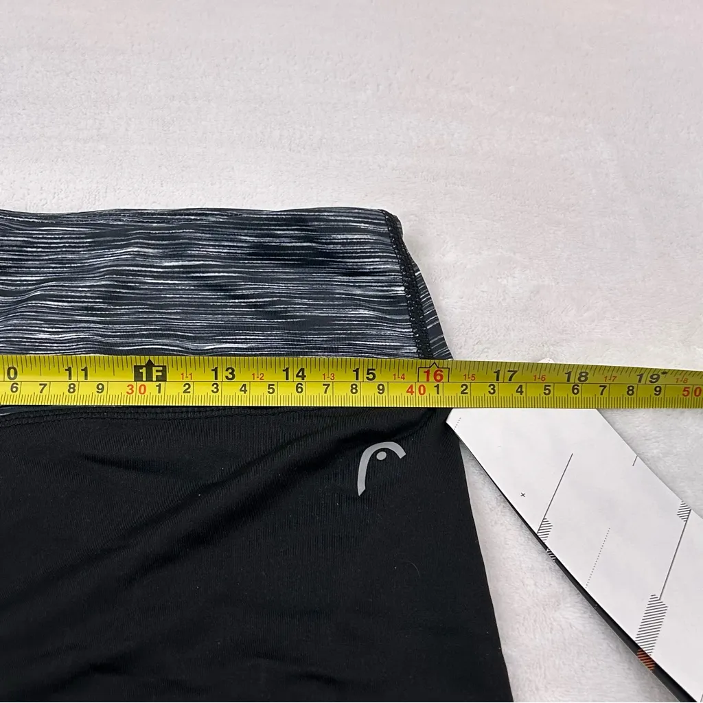 HEAD Neko Black Solid Tennis Activewear Athletic Biker Running Shorts Womens L - Image 6