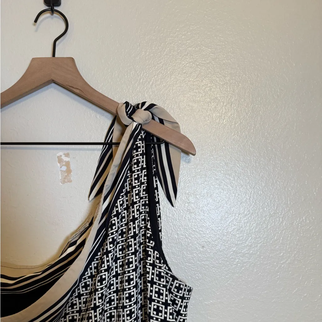 Abercrombie & Fitch One Shoulder Scarf Bow Midi Dress XL Tall - Image 4