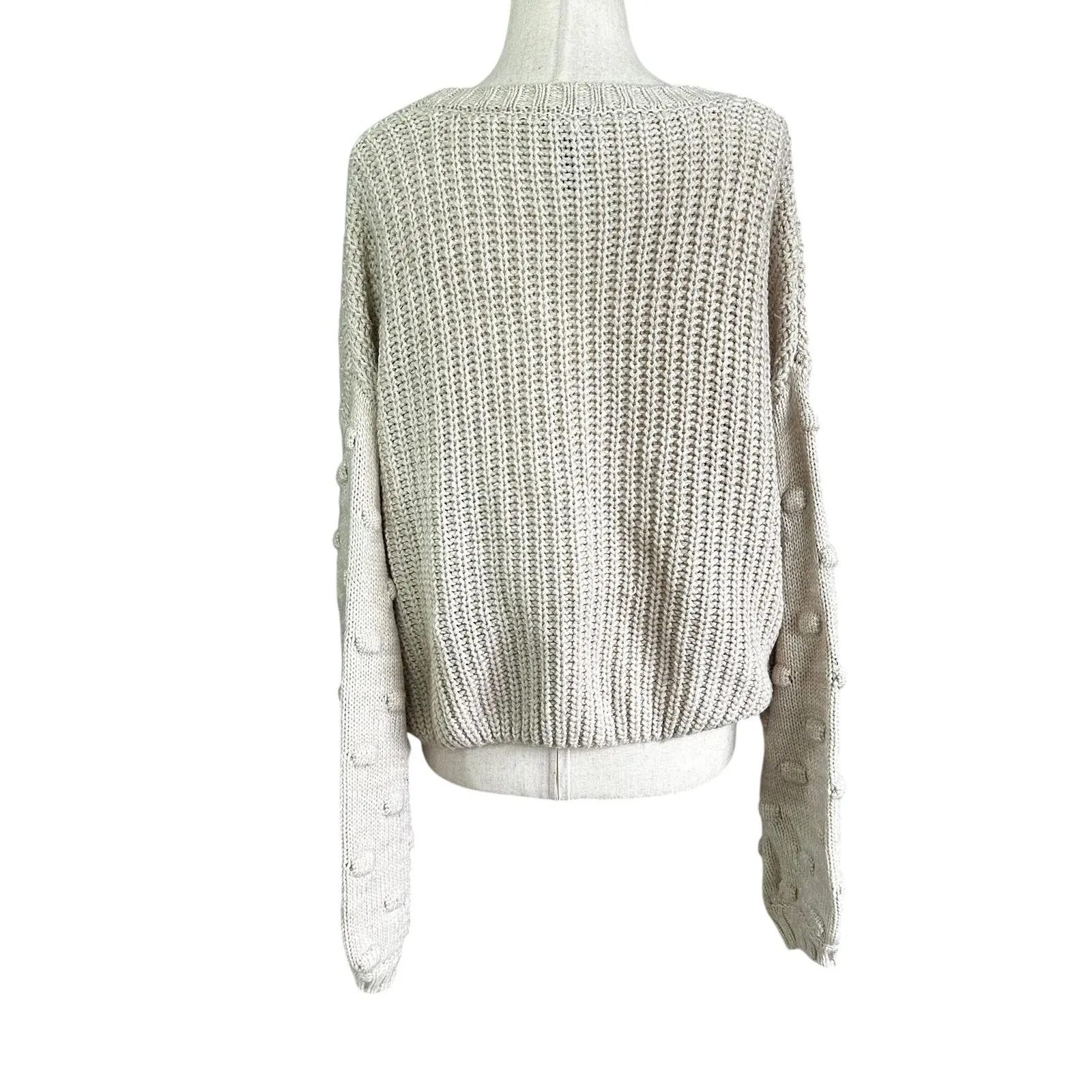 Moon & Madison Stone Knit Crop Pullover Sweater Women's Size Medium | 40 - Image 2