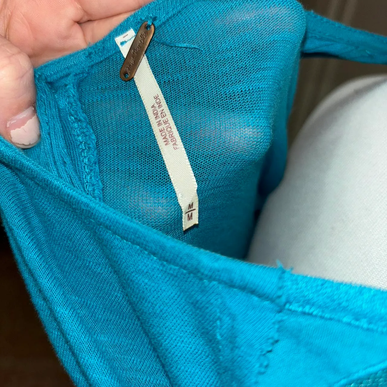 Free People Ginger Cut Work top in deep turquoise - Image 4