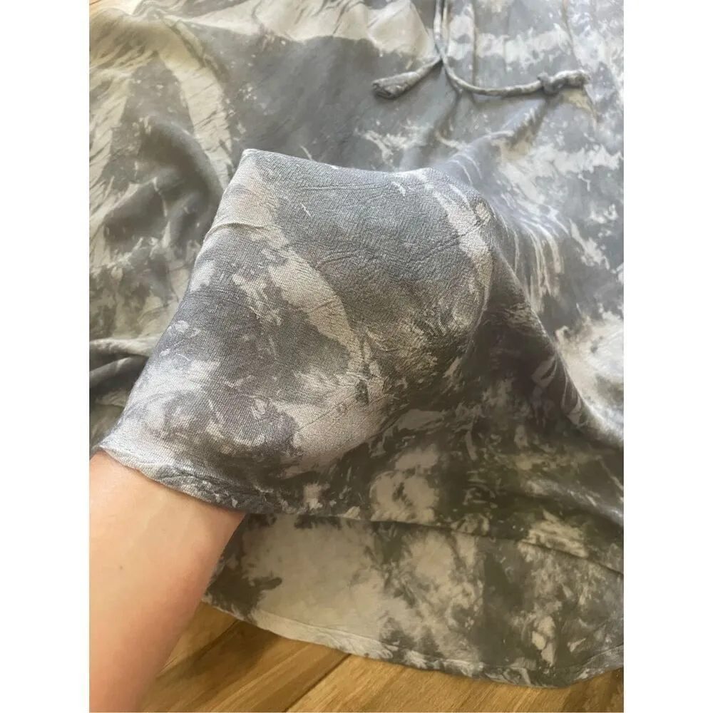 India Boutique Short Sleeve Tie Dye Umbrella Dress Gray Size M - Image 7
