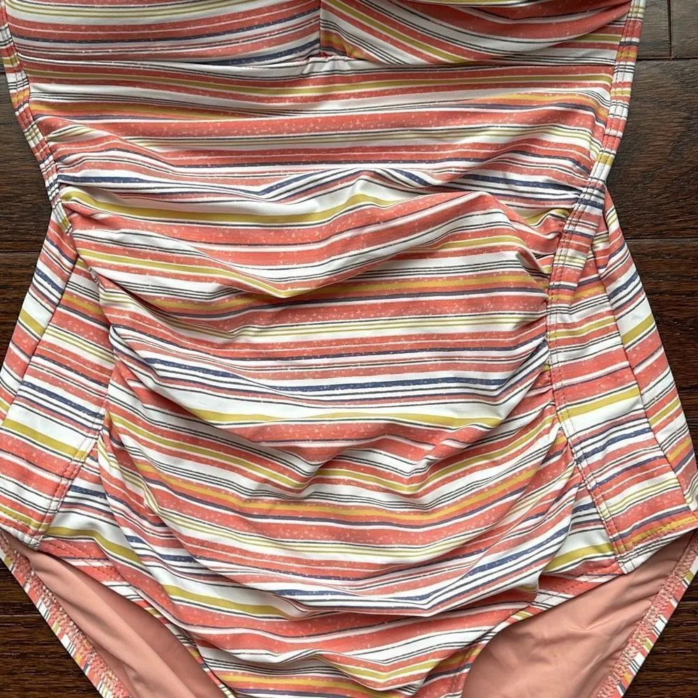 Niptuck‎ Swim Globe Trotter Joanne One Piece Swimsuit Striped Size 6 New Pink - Image 5