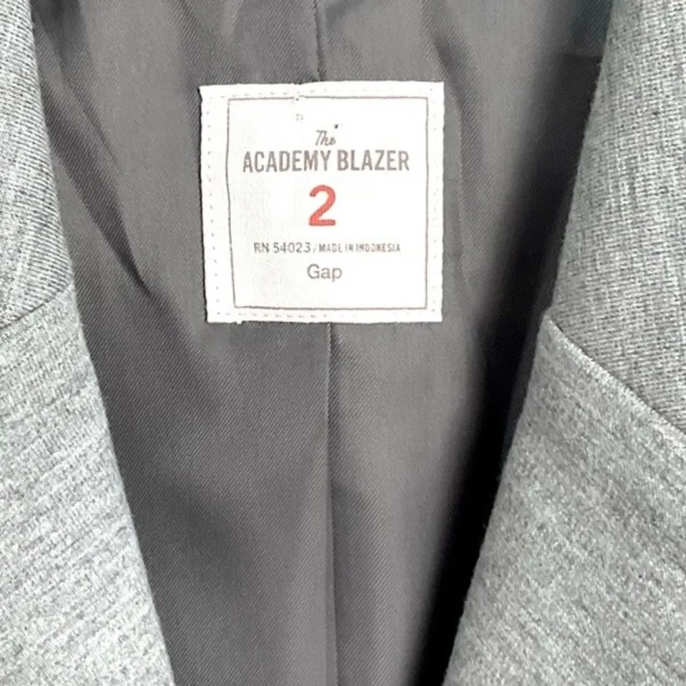 GAP Grey Academy Blazer Ladies Sz 2 Structured Knit Lined Notched Collar - Image 2