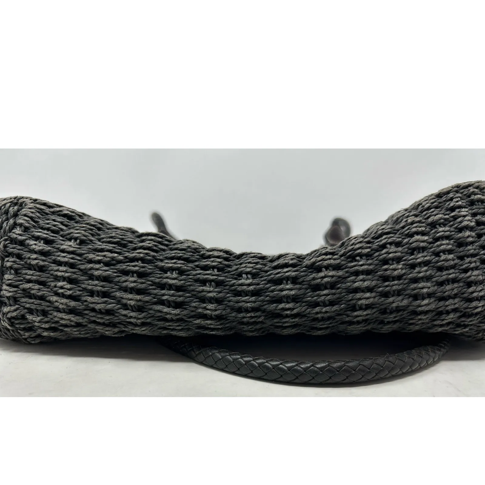 Brighton Women's Savannah Woven Black Beige‎ Rattan & Leather Shoulder Bag - Image 3