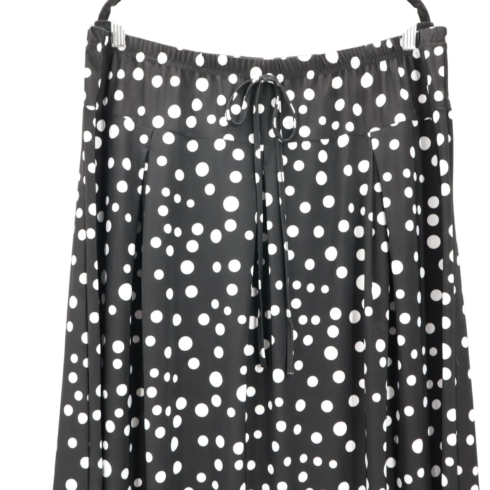 Retro Y2K Vintage Metrowear Black Polka Dot Stretch Maxi Long Flare Skirt 3X Size undefined - Image 3