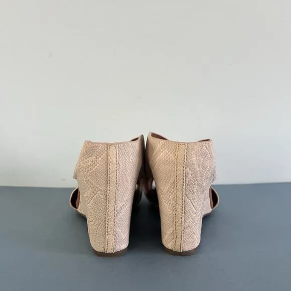 Gentle Souls by Kenneth Cole Inna Sandals Snake Print Nude Comfort Wedge Size 10 - Image 6