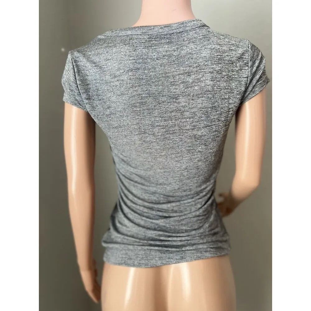 CALVIN KLEIN Metallic Gray Solid Short Sleeve Crew Neck T - Image 2