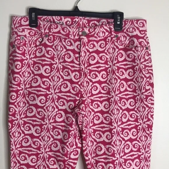 Vineyard Vines Salt Island Tile Print Denim SKINNY Jeans Women's Size 14 - Image 2
