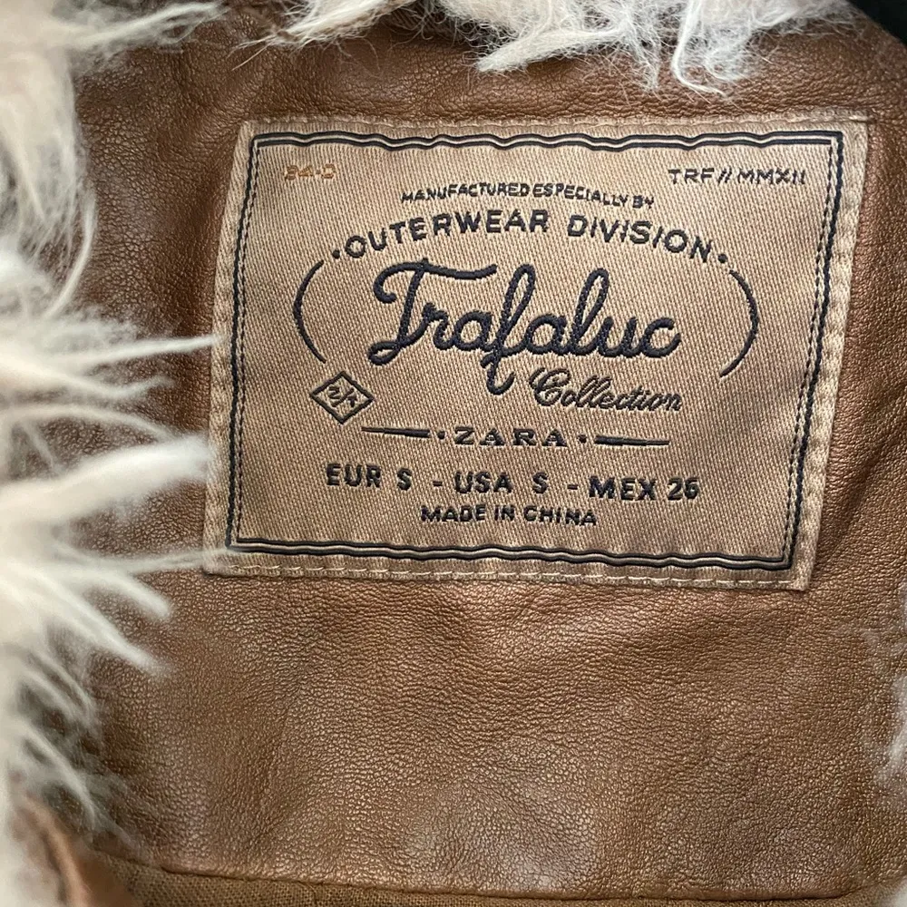 ZARA  leather shearling jacket - Image 5