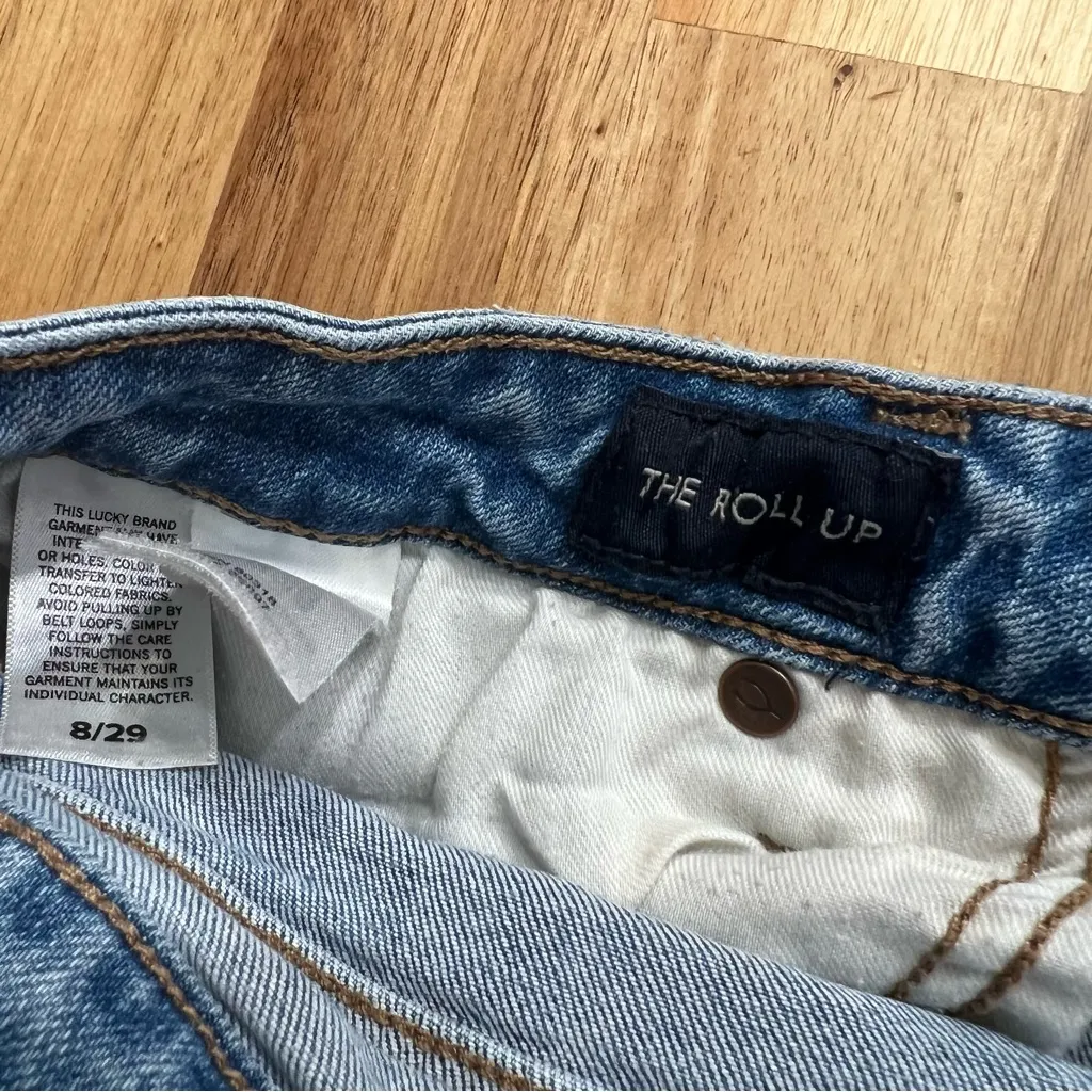 Lucky Brand “The Roll Up” Distressed Denim Shorts | Size 8 / 29 - Image 7