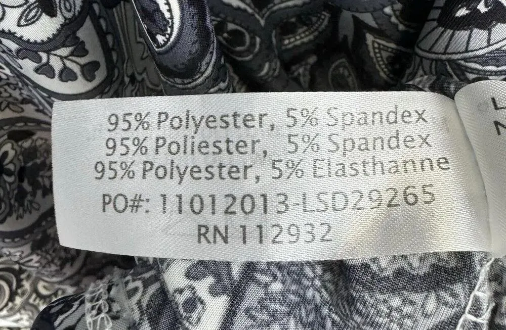 Y2K 5th & Love Baby Doll Midi Dress XL Paisley Black White V-Neck Fairy Grunge - Image 8