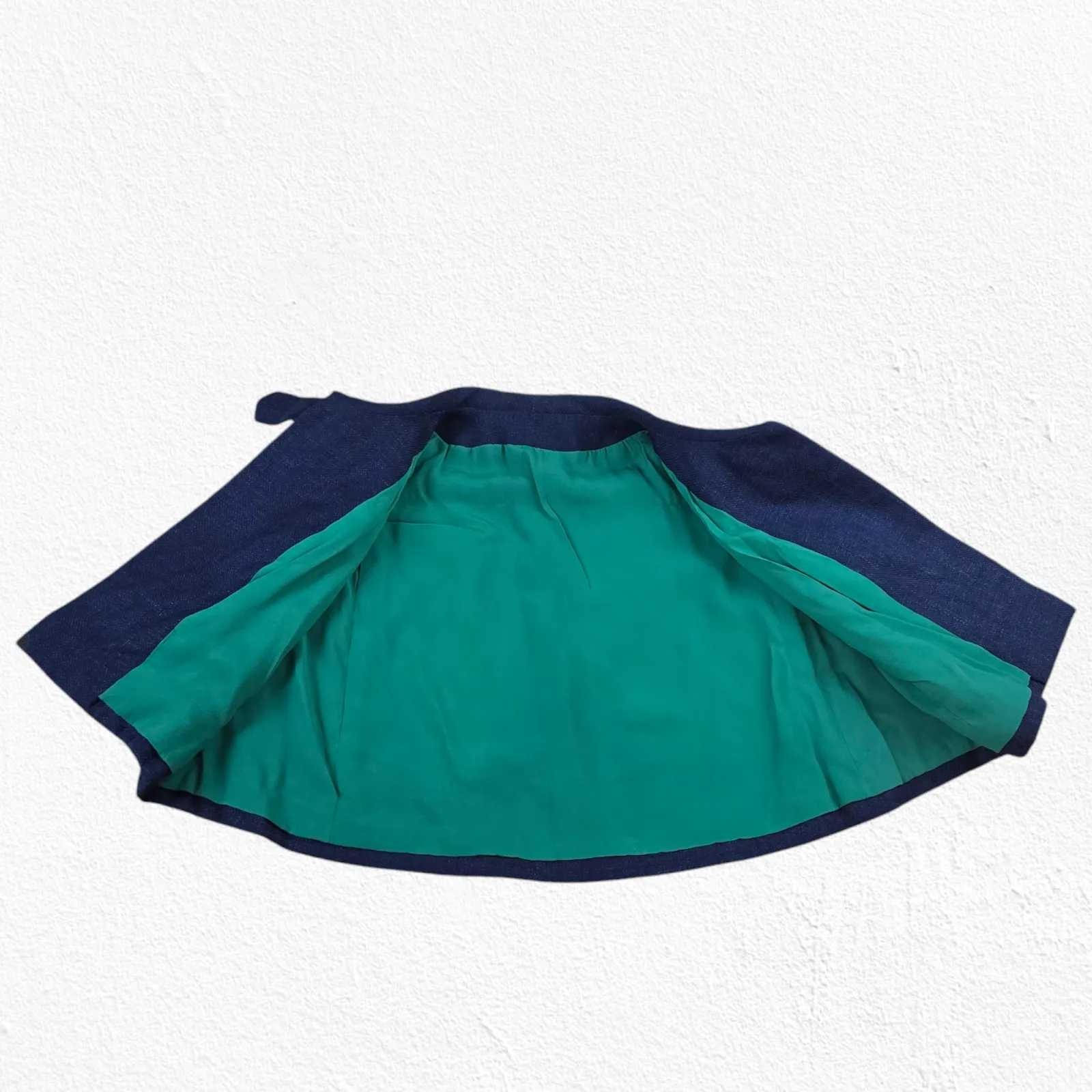 Vintage 1950s Adele Simpson Navy Blue Tweed Cape Dress Union Made Vintage Size 6 - Image 15