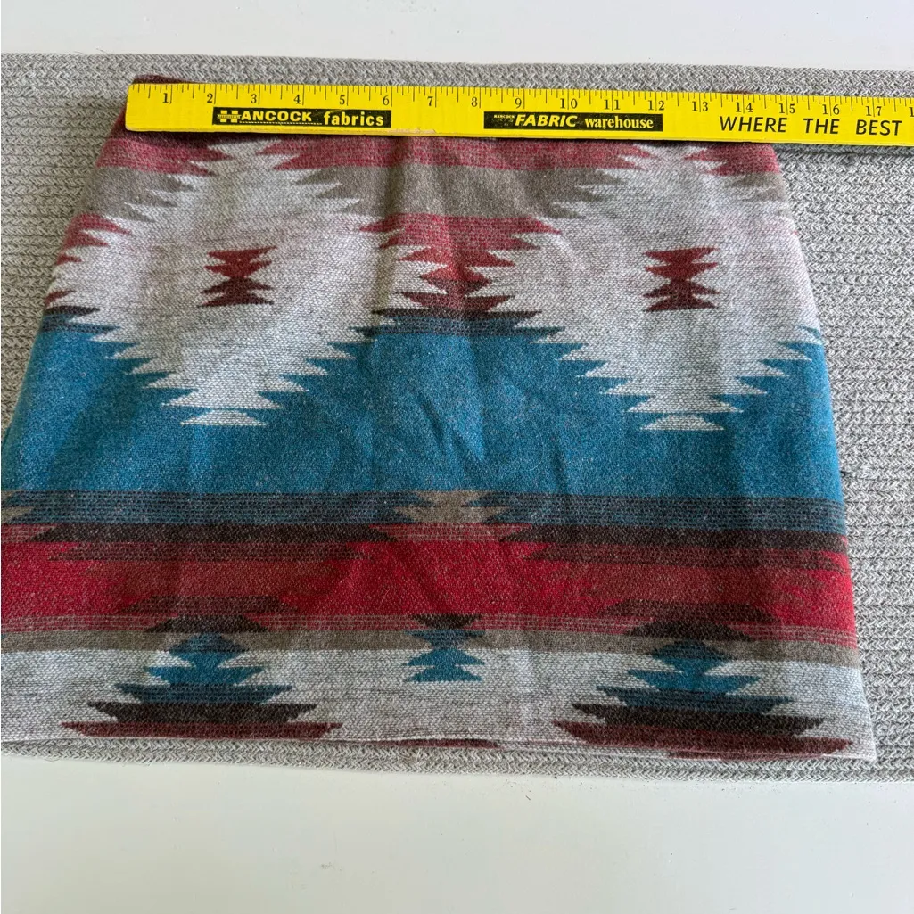 American Eagle Outfitters Blue Tan Gray Western Aztec Wool Acrylic Mini Skirt 4 - Image 5