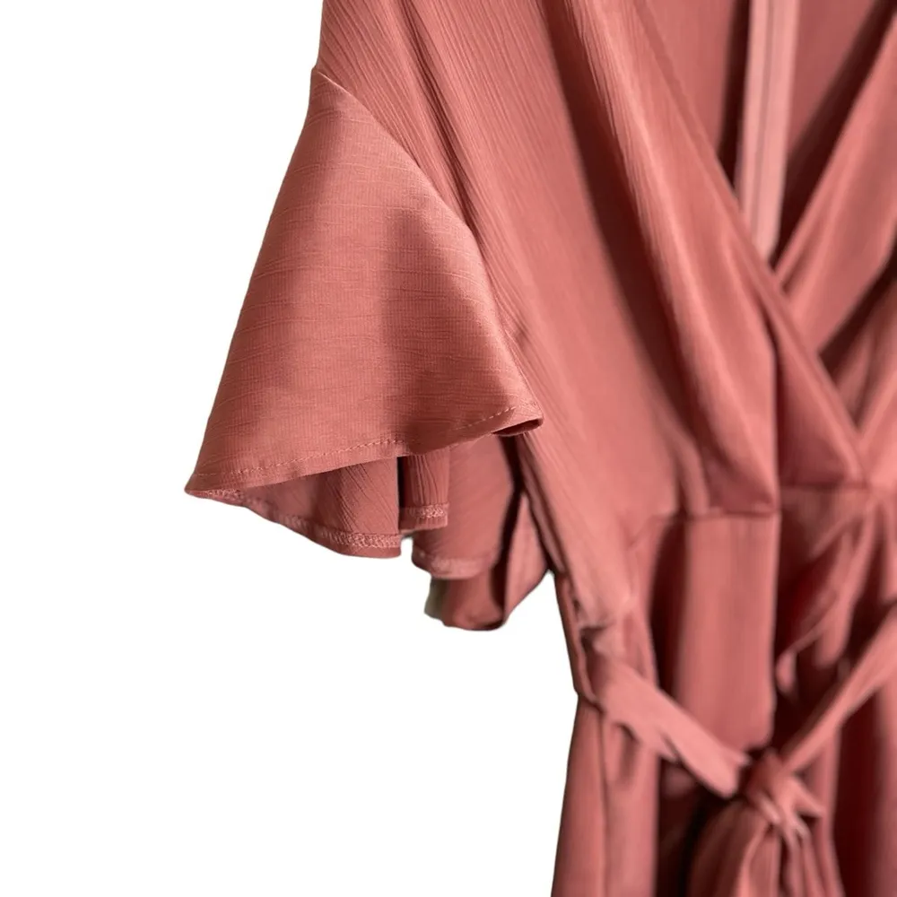 Selfie Leslie Pink Frill Mini Dress Faux Wrap XS - Image 5