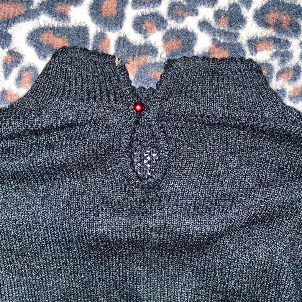 90s vintage style gothic vampire girl sequin sweater top Black Size M - Image 7