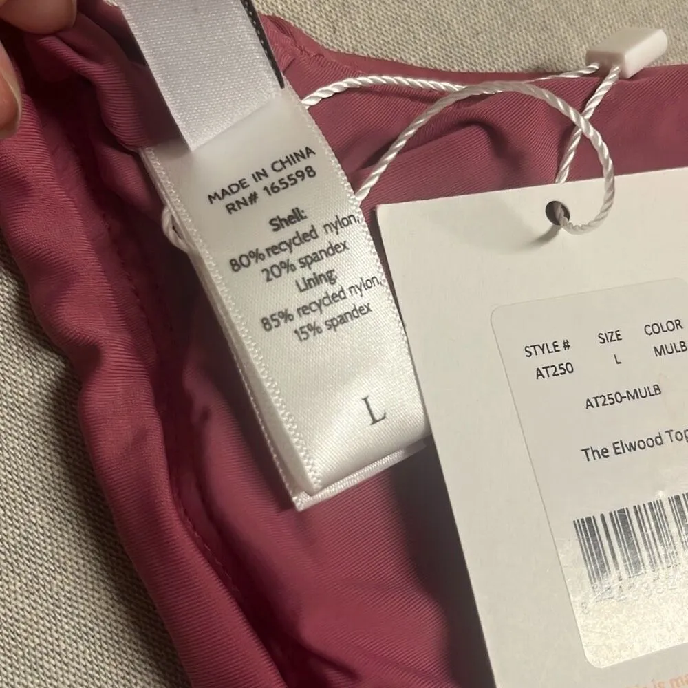 Andie The Elwood Bikini Top Mulberry Pink Swimwear Tie Neck Adjustable Large NWT - Image 7