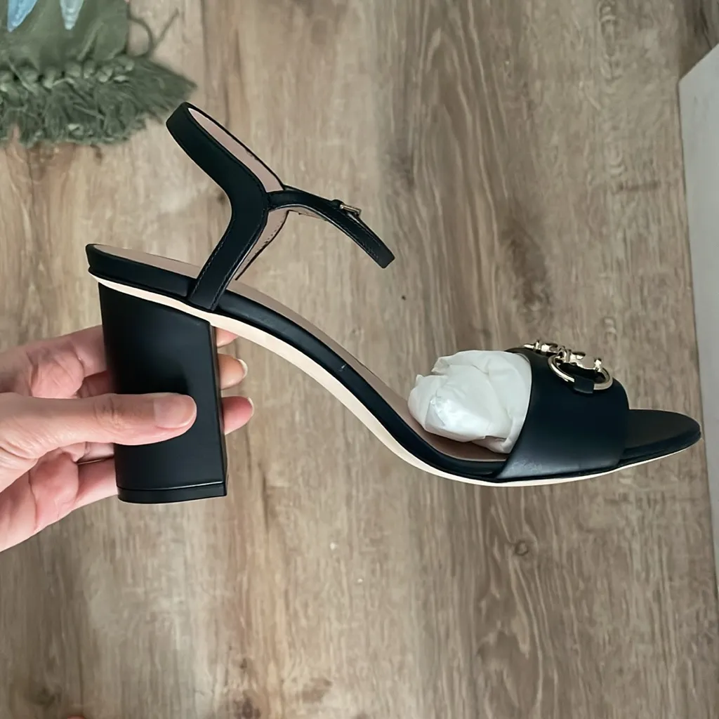 Black Gucci Miro Horsebit Heels Size 38 - Image 9